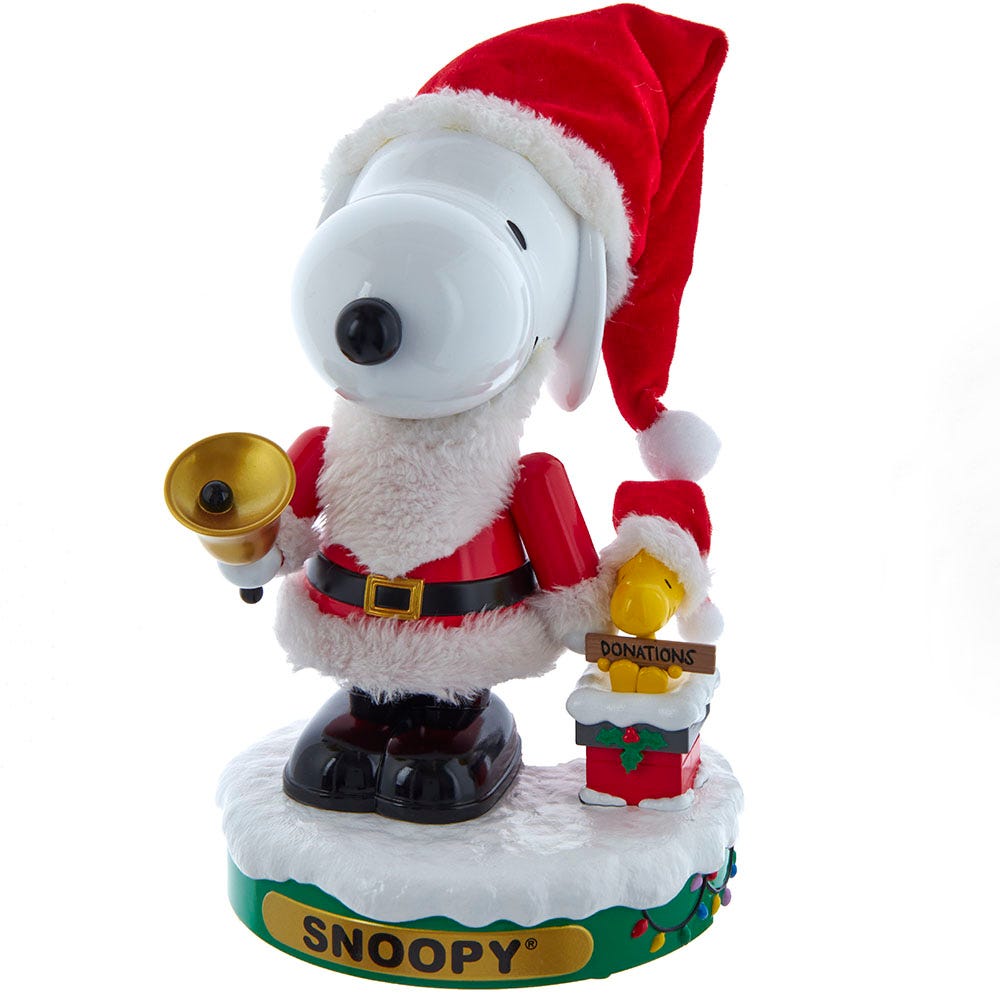 Peanuts 10-Inch Battery-Operated Musical Santa Snoopy Nutcracker