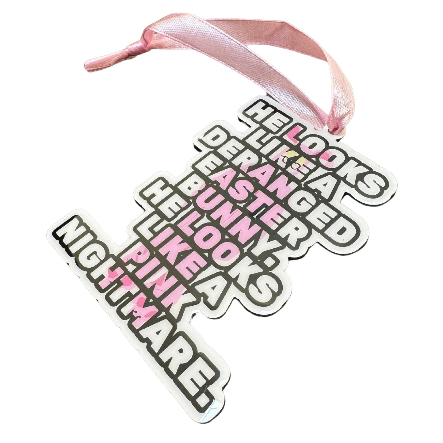 Ralphie Pink Bunny Costume Christmas Ornament | Pink Bunny Christmas Ornament | Movie Christmas Ornament Story | X-Mas Story Ralphie Ornament Funny Tree Ornament