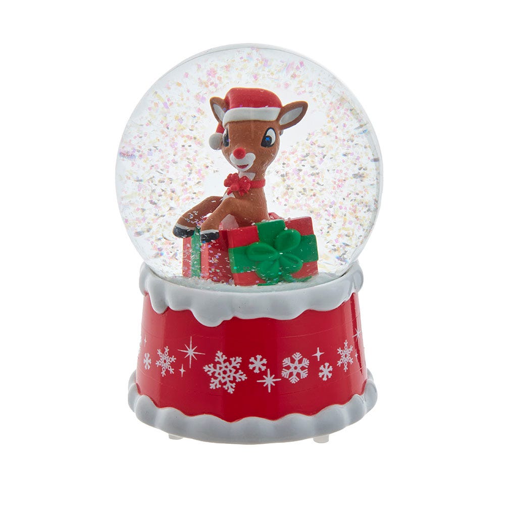 100MM Rudolph in Present Water Globe