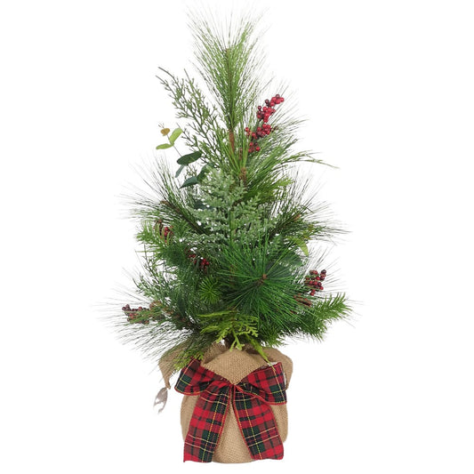 24-Inch Berries and Plaid Ribbon Green Tree