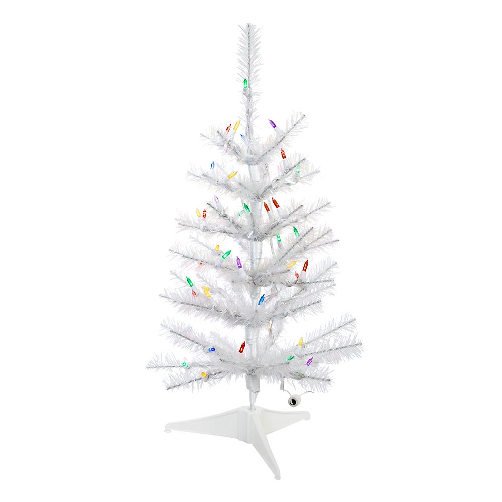 2' Pre-Lit Multi-Color LED Glisten Pine Tree | Kurt Adler