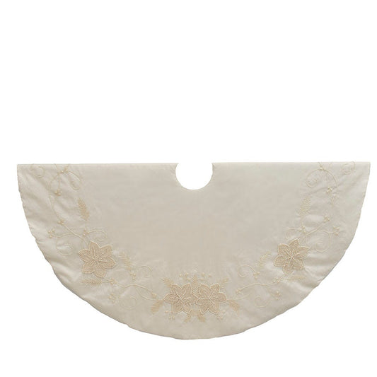 54-Inch Ivory with Pearl Beads Tree Skirt