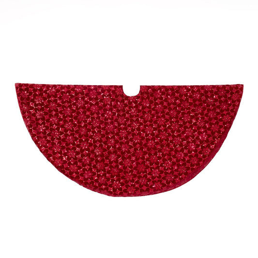 Kurt Adler 72-inch Burgundy Sequin with Metallic Cord Tree Skirt