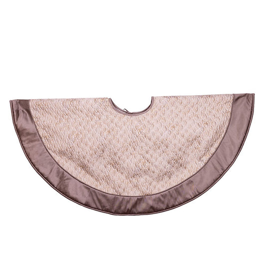 Kurt Adler Diamond Jacquard with Solid Border - 48 Inch Grey Polyester/Acrylic Holiday Christmas Tree Skirt