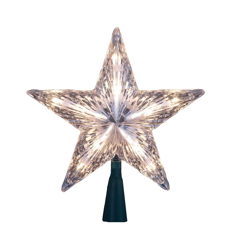 Kurt Adler Star Treetop 10-Light Set, 7-Inch, Clear