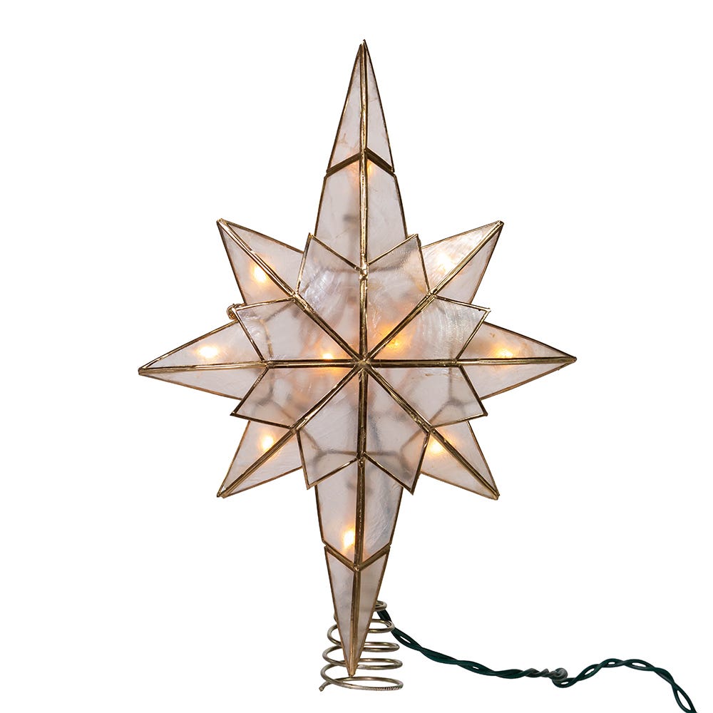 Kurt Adler UL0214/C 10-Light Capiz Star of Bethlehem Clear Treetop