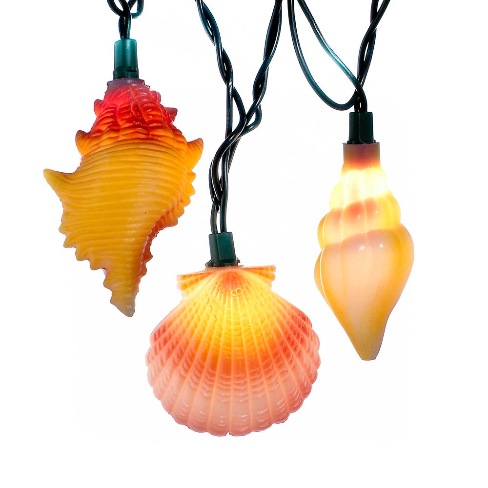 Kurt Adler UL1164 Seashell Mini Light Set, 10 Light