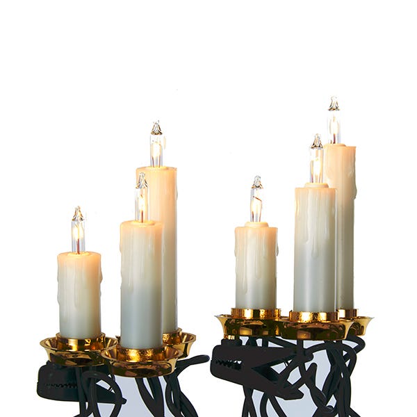 Kurt Adler 15-Light Triple Candle Light Set, 30-inch Length, Multicolor
