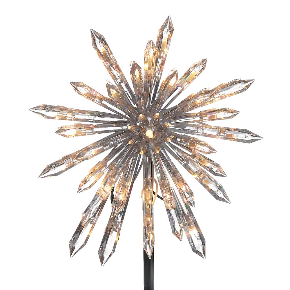 Kurt S. Adler Kurt Adler UL 30-Light Crystal Snowflake Treetop, 11.25in, Clear