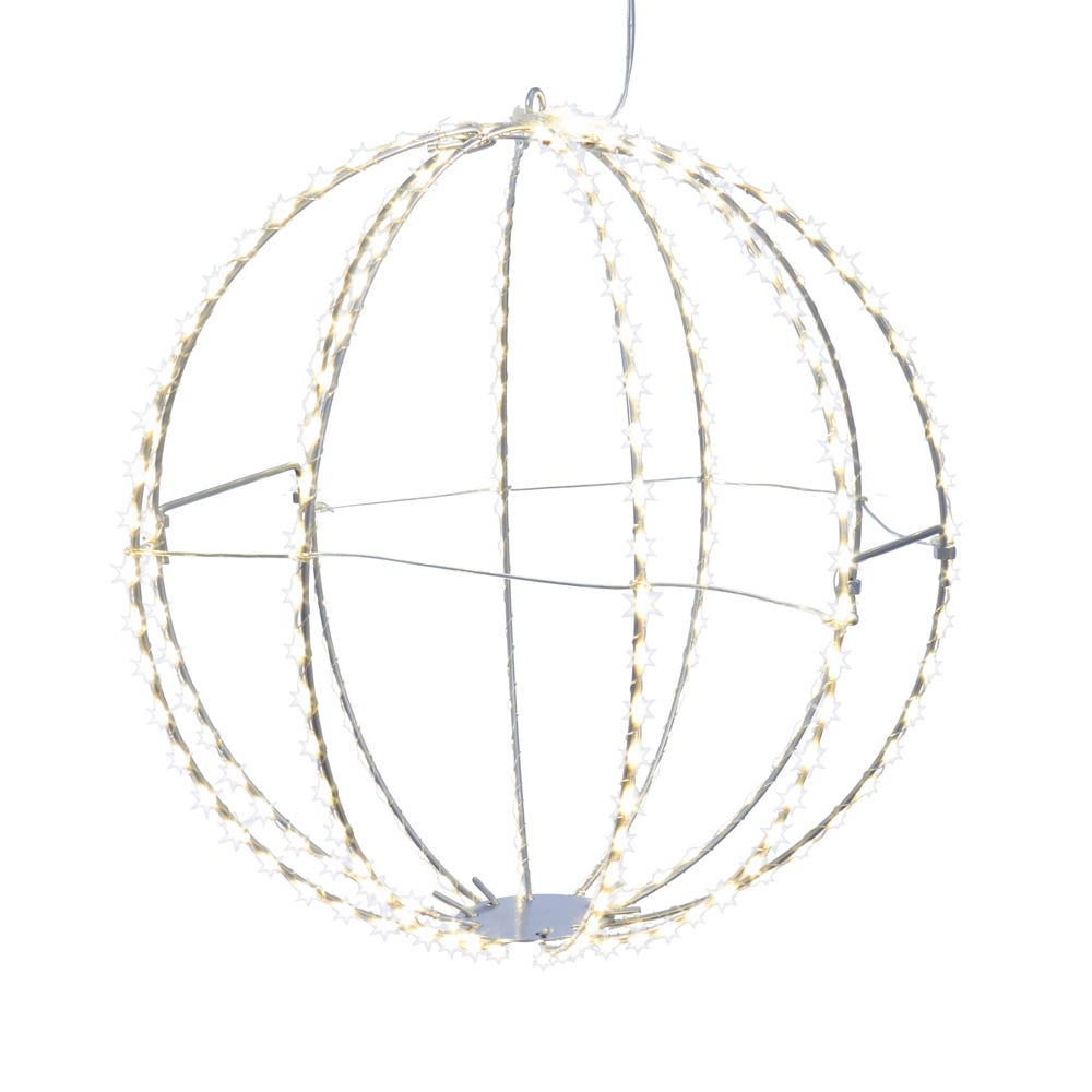 12" Warm White LED Foldable Metal Sphere | Kurt Adler