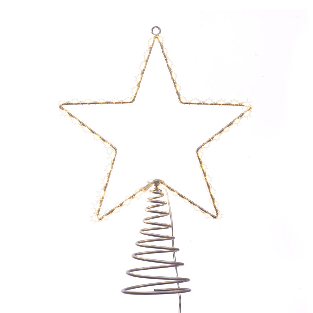 Kurt S. Adler Kurt Adler 13-Inch Metal Lighted LED Star Treetop, Silver