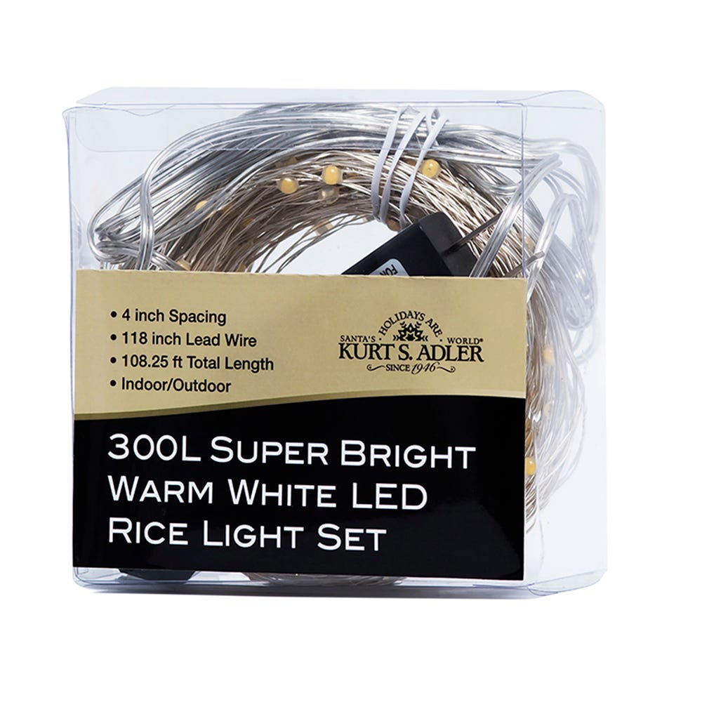Kurt S. Adler Kurt Adler 300-Light Warm White LED Rice Light Set