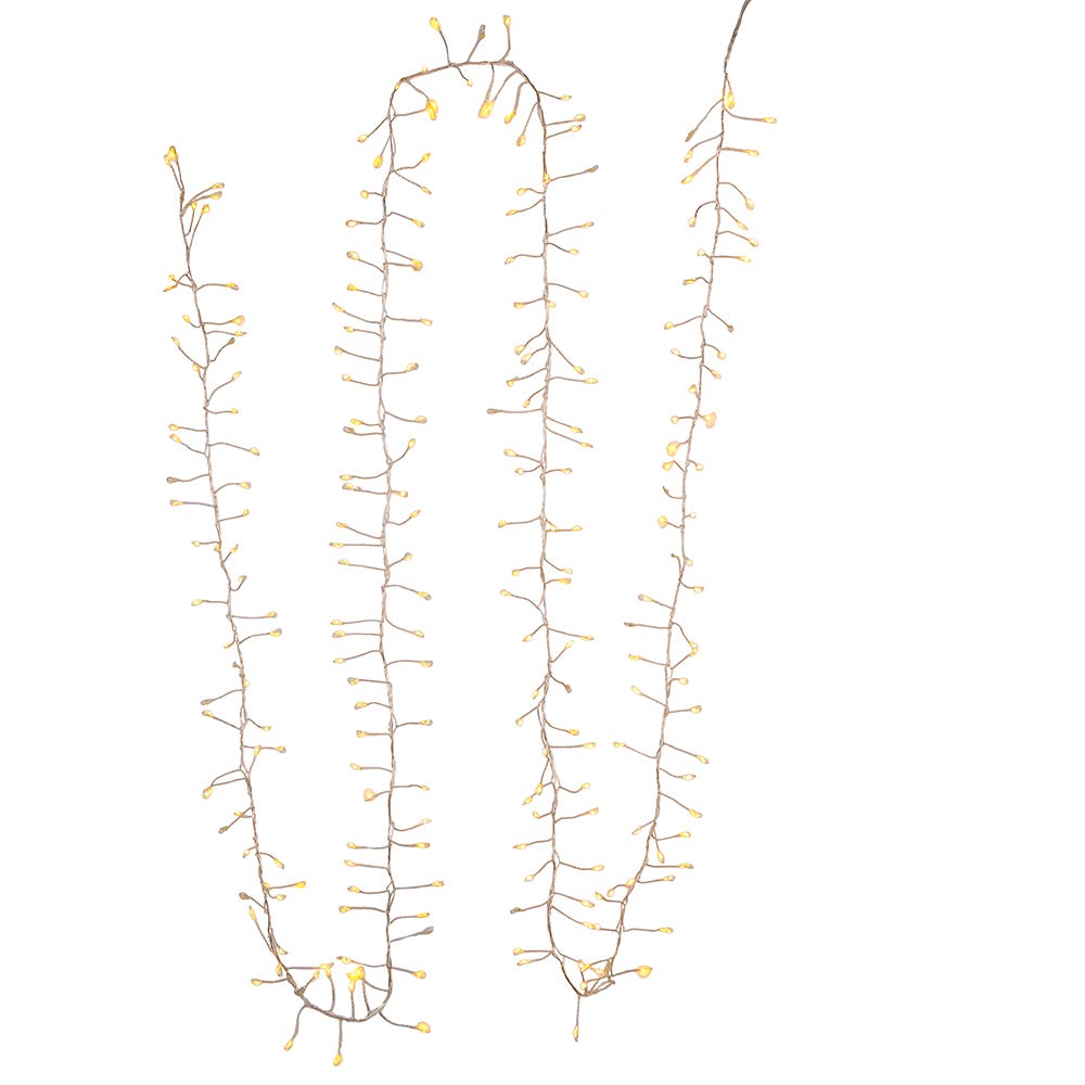 240-Light Fairy Twinkle Cool White LED Cluster Garland (Silver Wire) | Kurt Adler