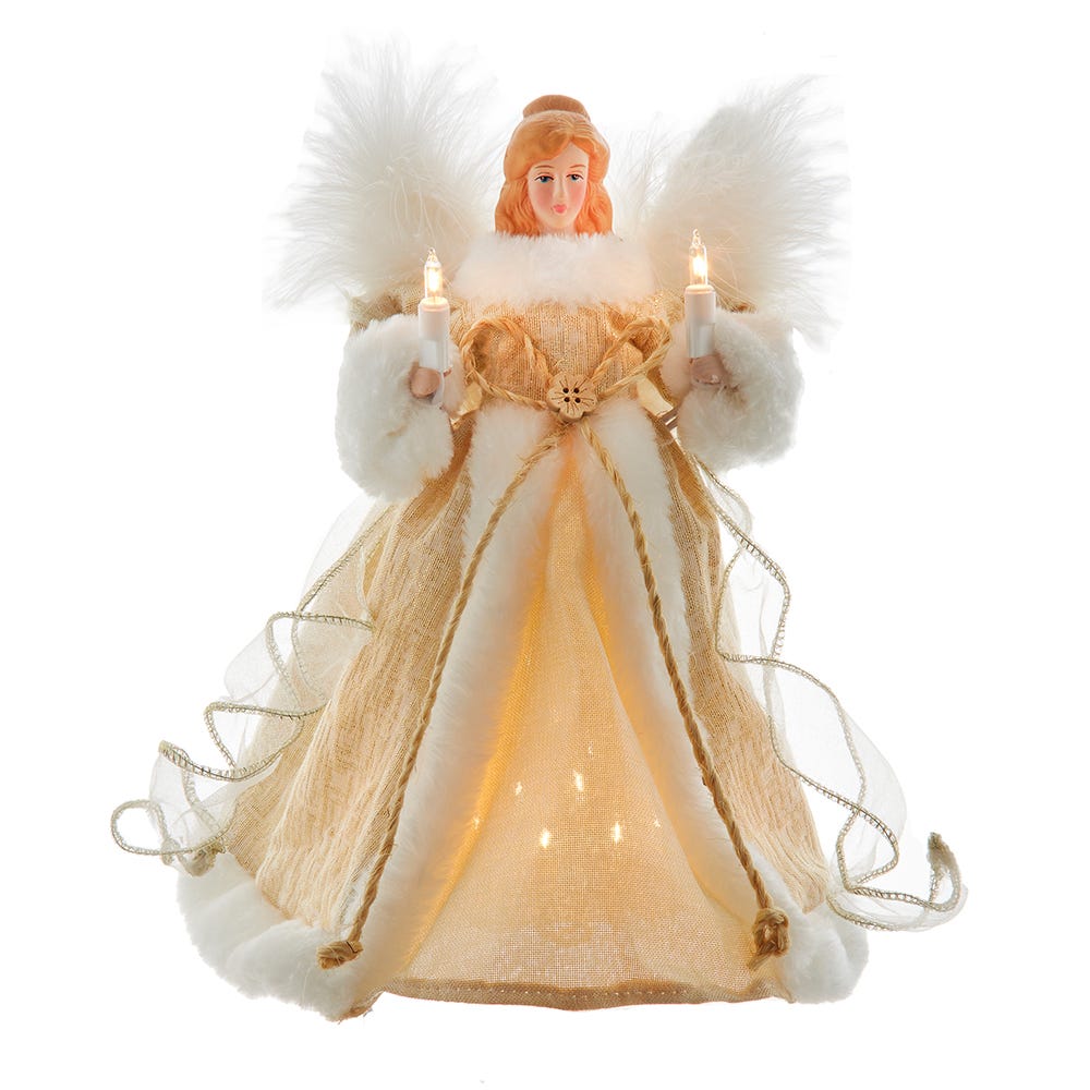 Kurt Adler 10-inch 10-Light Natural Angel Treetop