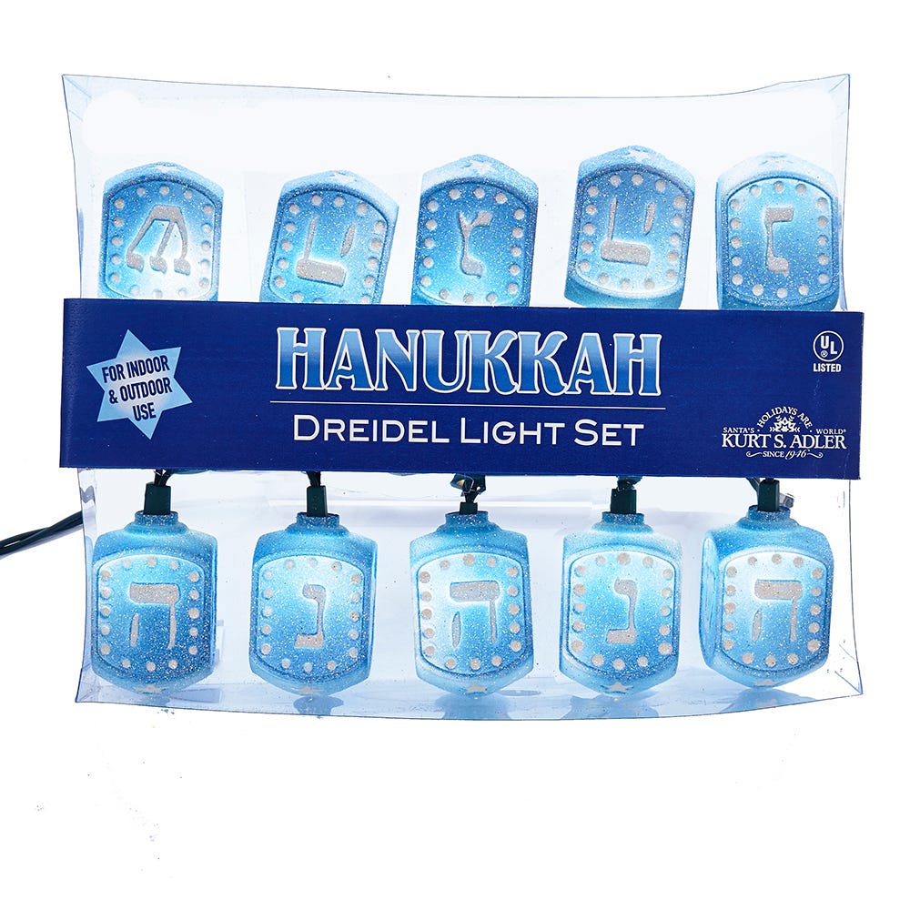 Kurt S. Adler Kurt Adler UL 10 Hanukkah Dreidel Light Set