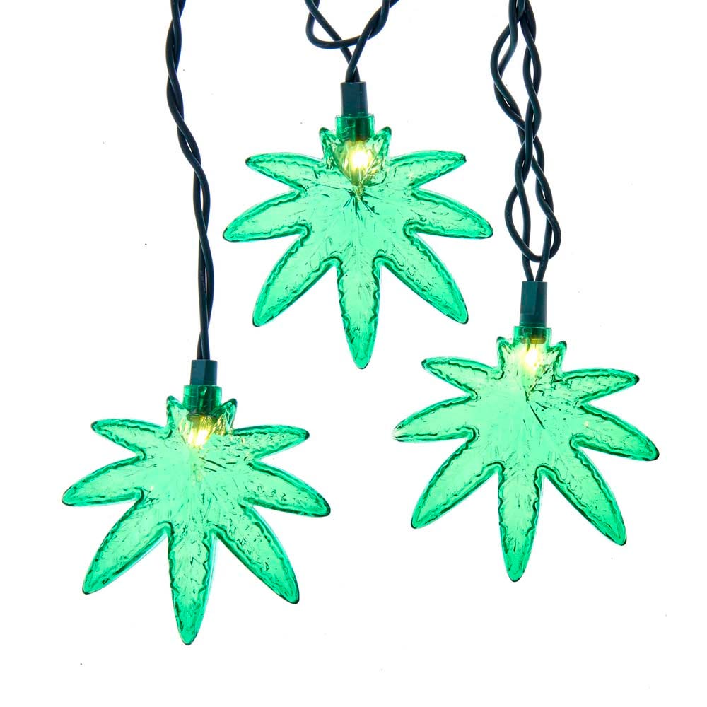 Kurt S. Adler UL 10 Cannabis Set Novelty Lights, Multi