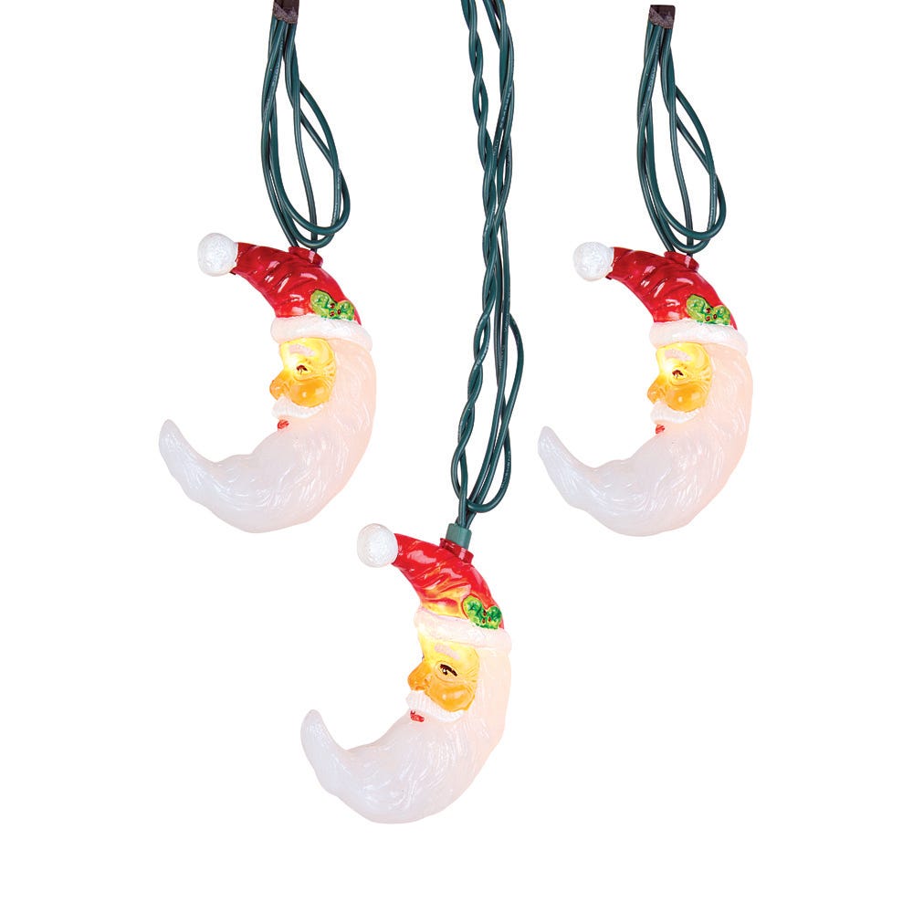 Kurt S. Adler UL 10 Santa Moon Face Light Set, 144-Inches, Multi-Colored