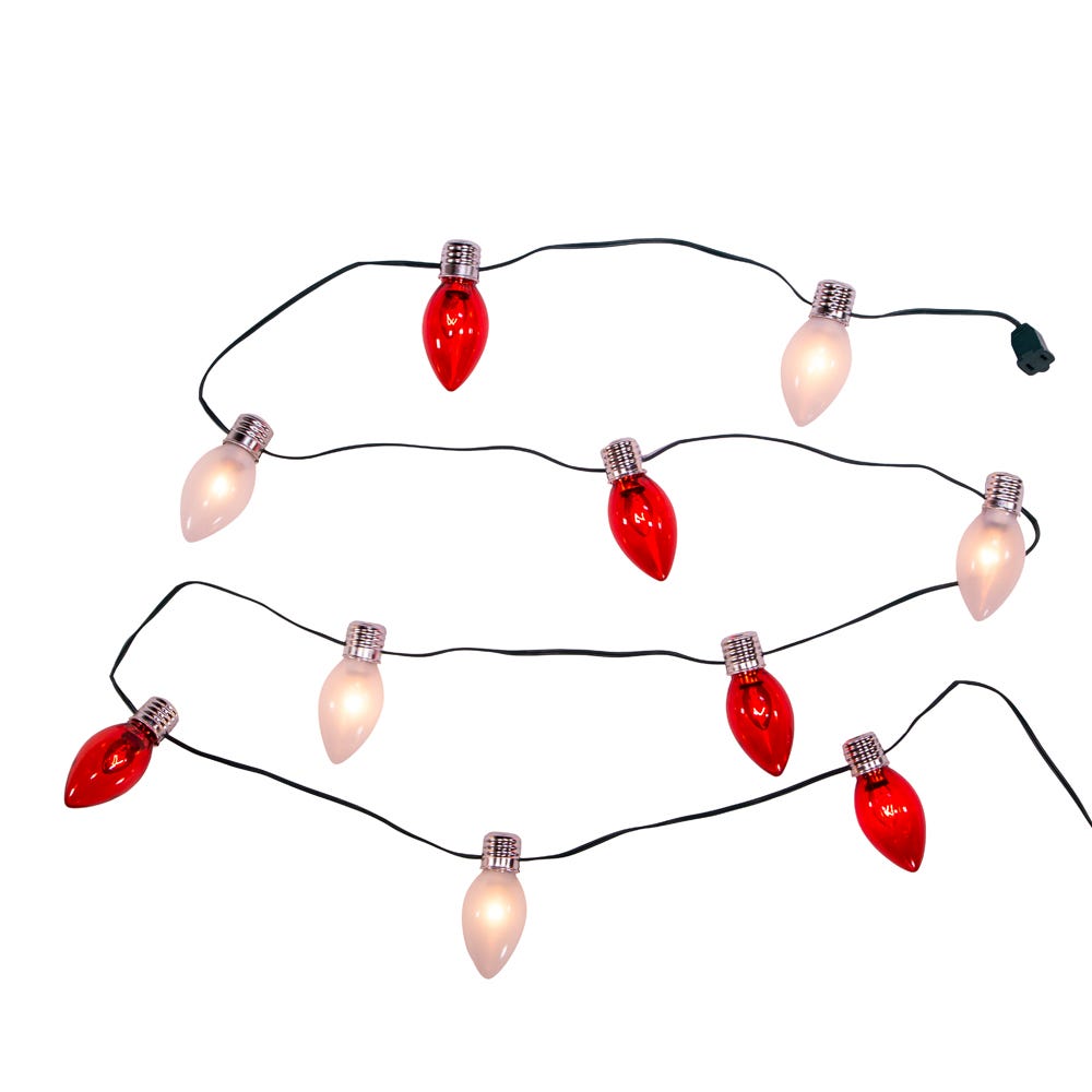 Kurt S. Adler UL 10-Light Red and White Giant C7 Light Set