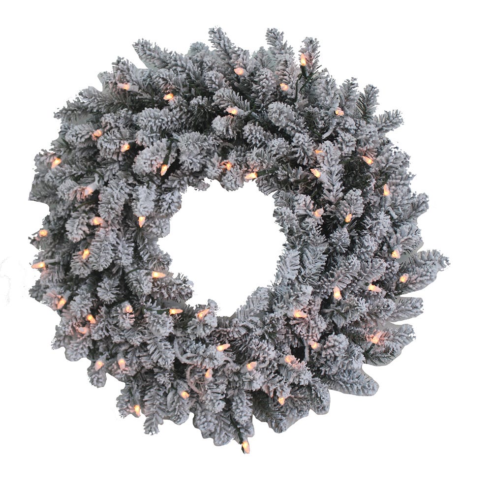 24" Pre-Lit Clear Incandescent Vail Pine Wreath | Kurt Adler