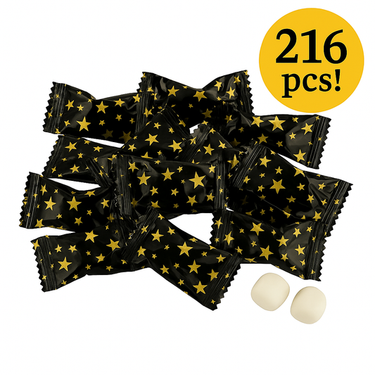 216 Count Black and Gold Buttermints Individually Wrapped Bulk – Wedding Mints, Thank You Candy, Party Favors, Graduation, Retirement, New Years, Candy Buffet, Prom and Anniversary