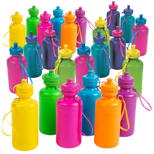 Kids Water Bottle Bulk 24 Pack, BPA Free Water Bottles Bulk for Kids - 24 Pack BPA-Free Bulk Waterbottles, Lightweight & Reusable - Great for School, Parties, VBS & Birthday Favors