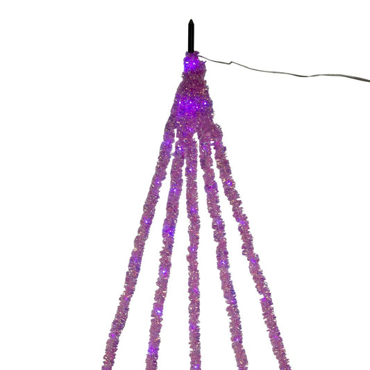 Kurt S. Adler Kurt Adler 6.5-Foot Purple Iridescent Tinsel Cascade Novelty Light Set, Multi, 6 Ft