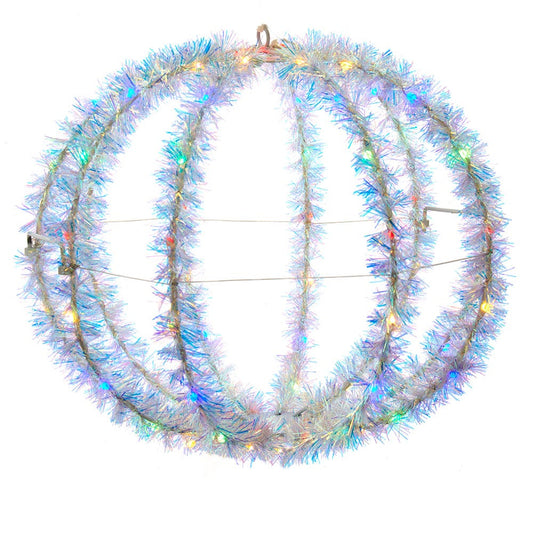 12" Multi-Color LED Tinsel Foldable Metal Sphere | Kurt Adler