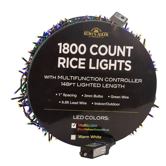 1800-Light 148 ft Multi-Color LED Rice Light Set | Kurt Adler