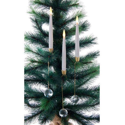 Kurt S. Adler Inch Candle with Faceted Glass Weight Remote Control, 10-Piece Novelty Light Set, Multi, Count