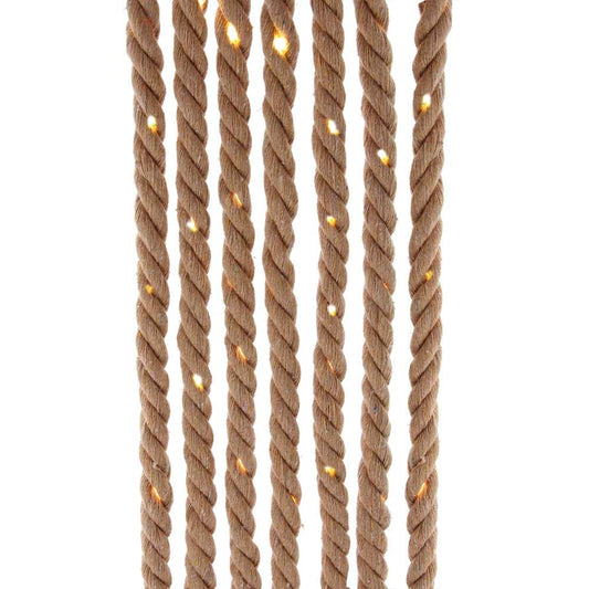 Kurt S. Adler 30-Light 118-Inch Battery-Operated Natural Brown Rope Light Set with Warm White Super Bright LED Bulbs