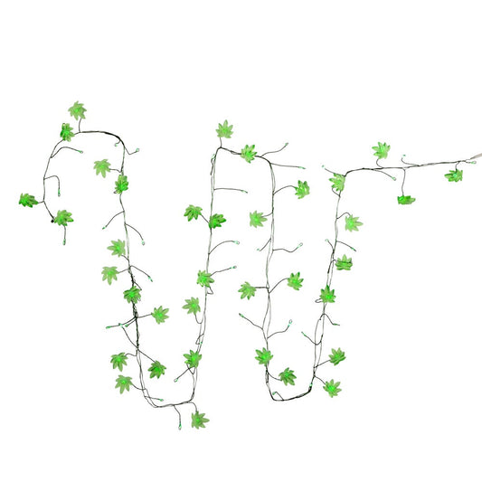 Kurt S. Adler Light Battery-Operated Cannabis Cluster Garland, 72-Inches, Green