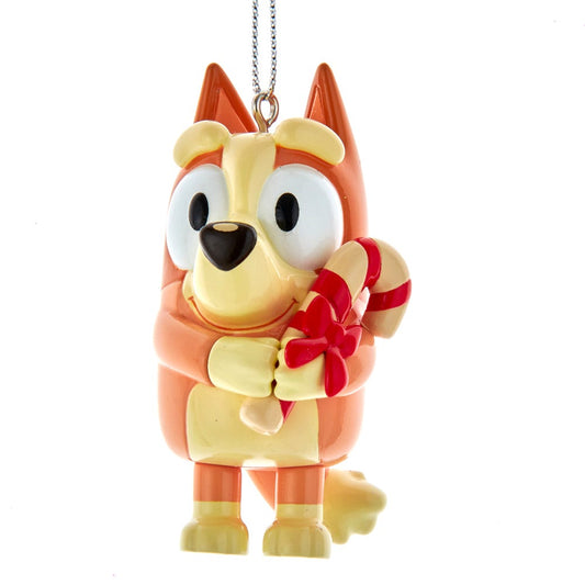 Bluey™ 2.5 Inch Bingo with Candy Cane Blow Mold Ornament
