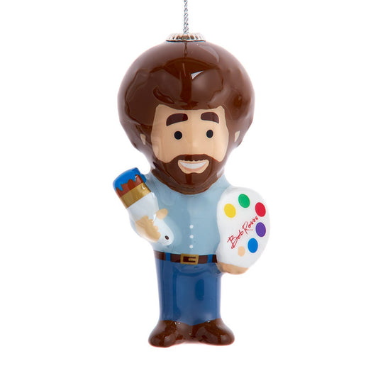 Kurt Adler Bob Ross with Palette Decoupage Ornament 3.5 Inch