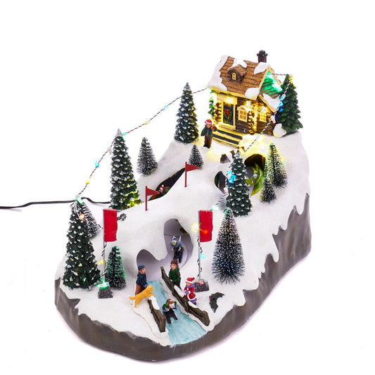 16" LED Skiing Christmas Village with Motion | Kurt Adler