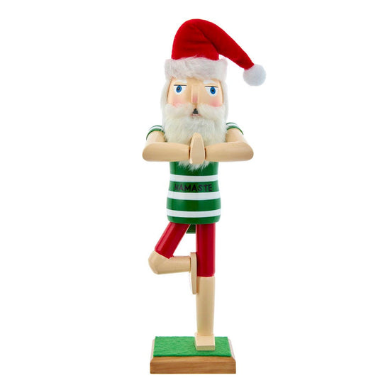 Kurt S. Adler 15-Inch Wooden Yoga Santa Nutcracker