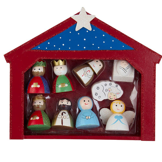 9" Mini Nativity Set with 9 Figures & Stable | Kurt Adler