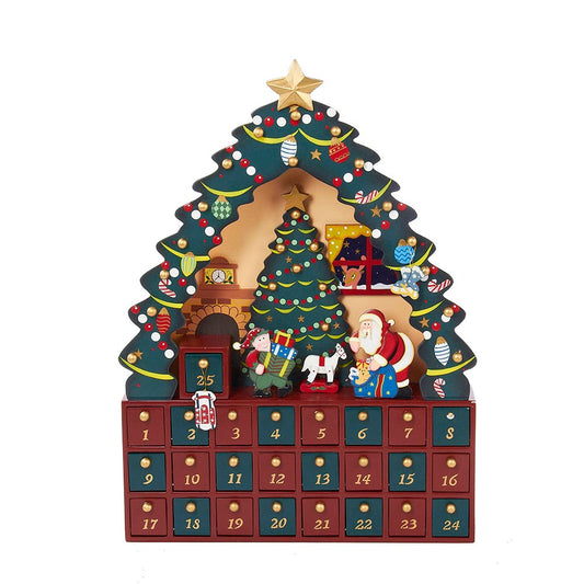 Kurt Adler Christmas Tree 24-Piece Advent Calendar, 16-Inch