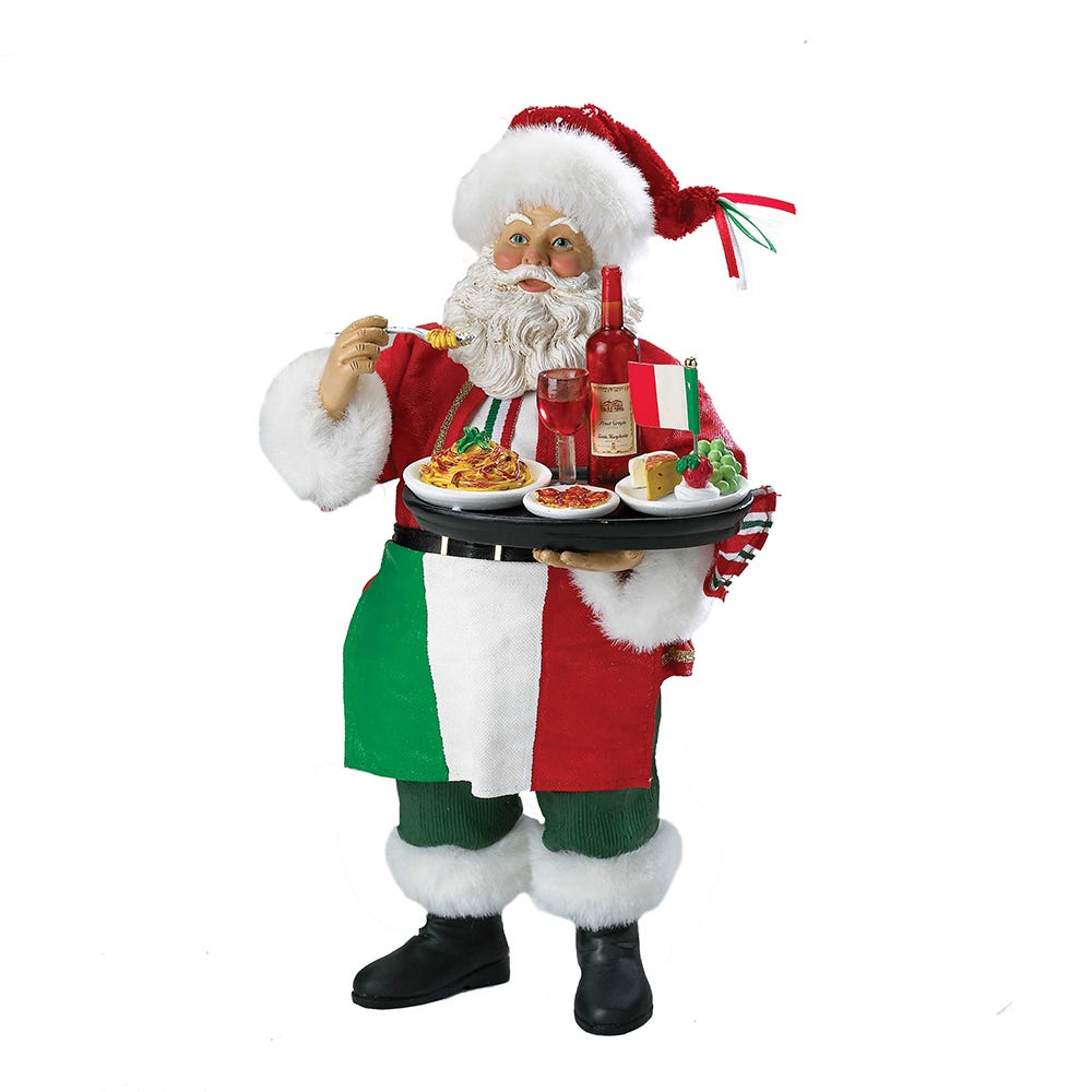 Kurt Adler Musical Fabriche Italian Santa Figurine, 10.5-Inch