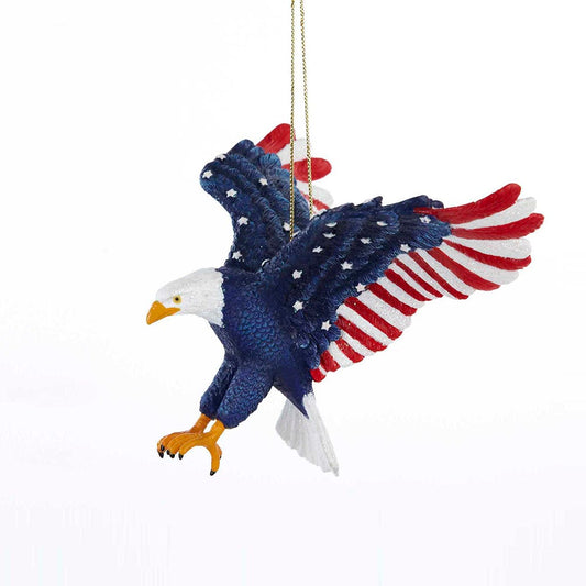 Stars and Stripes Patriotic American Flag Bald Eagle Tree Ornament 4th of July