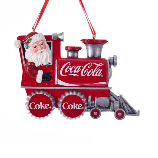 Kurt S. Adler Coca Cola Santa Train resin and paint or mica Christmas Tree Ornament CC2183