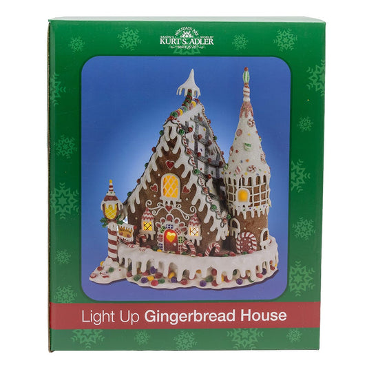 13" Battery-Operated Claydough Gingerbread Inn | Kurt Adler