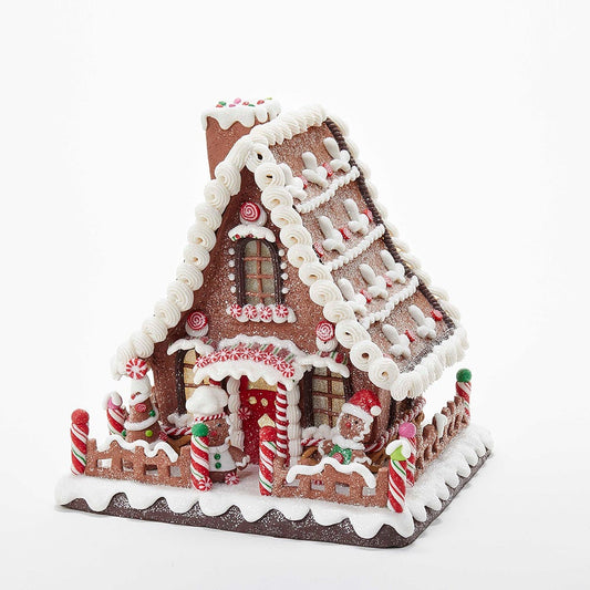 10" Battery-Operated Claydough LED Gingerbread House Tabletop | Kurt Adler