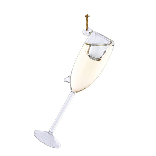 Glass Champagne Glass Ornament