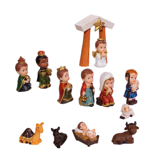 Kurt S. Adler 1.6-4.5" Children's Nativity, 13-Piece Set (D3762)