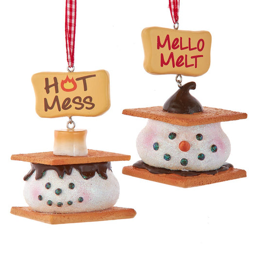 Kurt S. Adler Snowman S'Mores Ornaments, 2 Assorted
