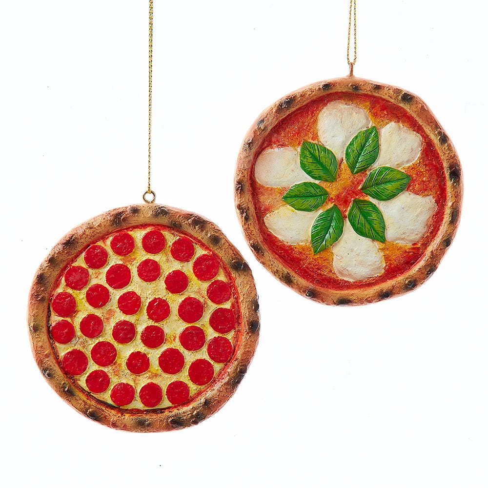 Kurt S. Adler Pizza Ornaments, 2 Assorted