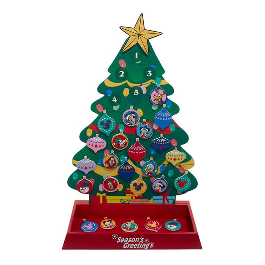 Disney Kurt Adler 16-inch Tree with Magnetic Ornaments Advent Calendar, Multicolor