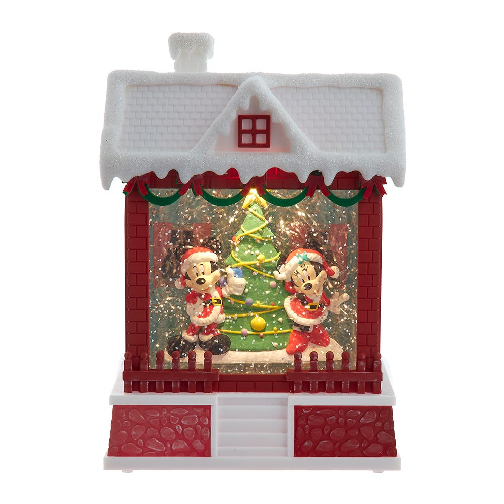 Disney Kurt Adler 7.5-inch Battery Operated Light-Up Mickey Santa Lantern