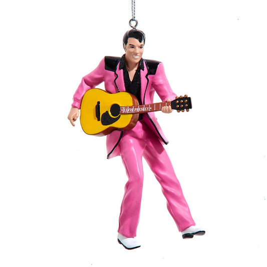 Kurt Adler Decorative Hanging Figurine Christmas Ornament, 4 Inch Acrylic, Elvis in a Pink Suit