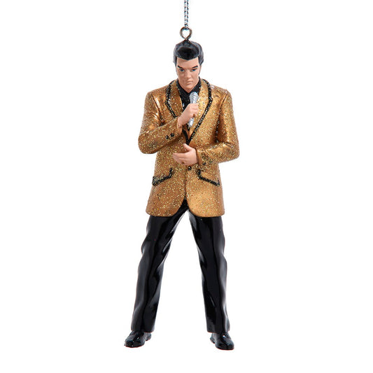 Elvis Presley Christmas Ornament Officially Licensed Gold Jacket Singer Christmas Tree Decoration - 4.5 Inch
